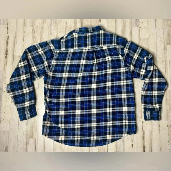 Orvis Flannel Shirt Adult XL Blue Plaid Button Long Sleeve - Picture 11 of 13